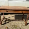 Pamono Louis XIII Style Oak 2-Drawer Desk with Twisted Legs Sale