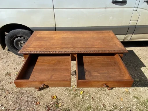 Pamono Louis XIII Style Oak 2-Drawer Desk with Twisted Legs Sale