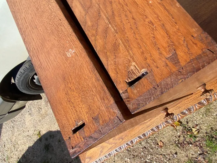 Pamono Louis XIII Style Oak 2-Drawer Desk with Twisted Legs Sale