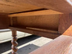 Pamono Louis XIII Style Oak 2-Drawer Desk with Twisted Legs Sale