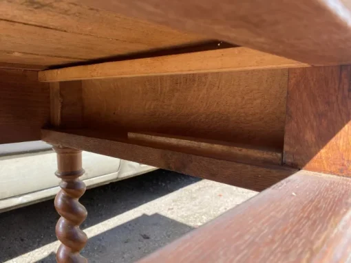 Pamono Louis XIII Style Oak 2-Drawer Desk with Twisted Legs Sale
