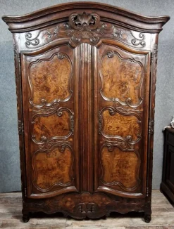 Pamono Louis XV Armoire in Marquetry, Elm and Walnut by Antoine Sertelon, 1773 Sale