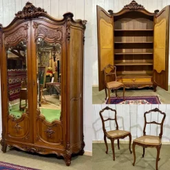 Pamono Louis XV Bedroom Set in Walnut, Early 20th Century, Set of 5 Hot