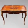 Pamono Louis XV Desk Table with Flower Bouquet Marquetry Hot