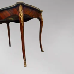 Pamono Louis XV Desk Table with Flower Bouquet Marquetry Hot