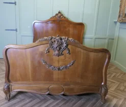 Pamono Louis XV French Golden Walnut Bed New