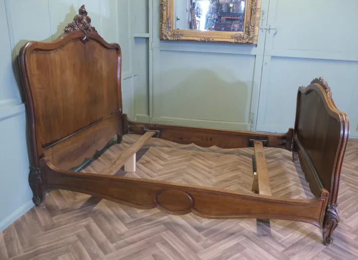 Pamono Louis XV French Golden Walnut Bed New