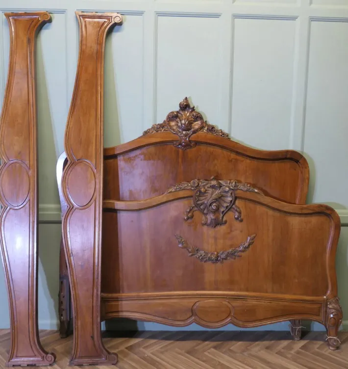 Pamono Louis XV French Golden Walnut Bed New