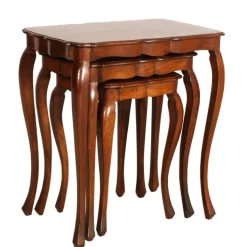 Pamono Louis XV French Nesting Tables in Walnut, 1930, Set of 3 Hot