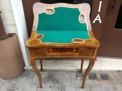 Pamono Louis XV Inlaid Wood Game Table Hot