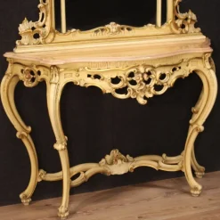 Pamono Louis XV Italian Console with Mirror, 1960s, Set of 2 Hot