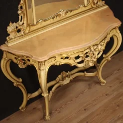 Pamono Louis XV Italian Console with Mirror, 1960s, Set of 2 Hot