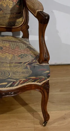 Pamono Louis XV Living Room Set in Walnut, 1920s, Set of 5 Sale