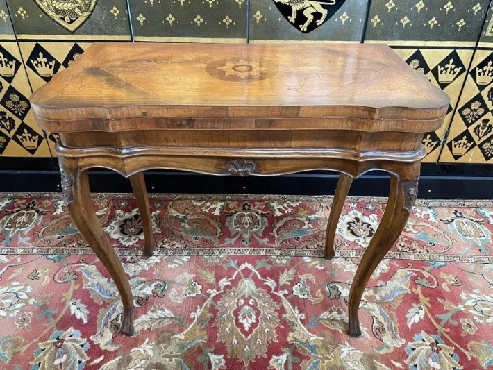Pamono Louis XV Marquetry Style Games Table