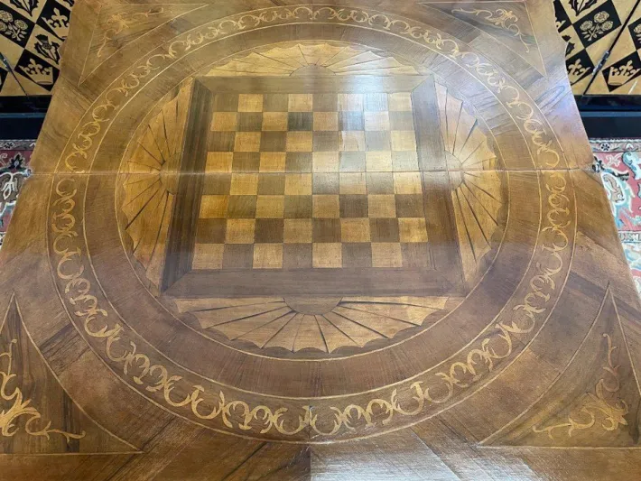 Pamono Louis XV Marquetry Style Games Table