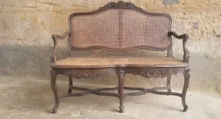 Pamono Louis XV Rattan Bench, 19th Century Best