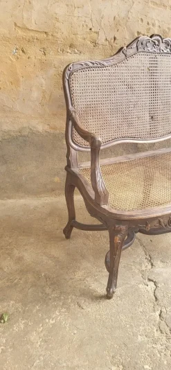 Pamono Louis XV Rattan Bench, 19th Century Best