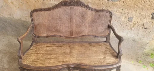 Pamono Louis XV Rattan Bench, 19th Century Best