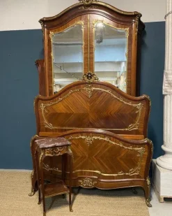 Pamono Louis XV Style Bedroom Set in Rosewood, 1890s, Set of 3 Sale