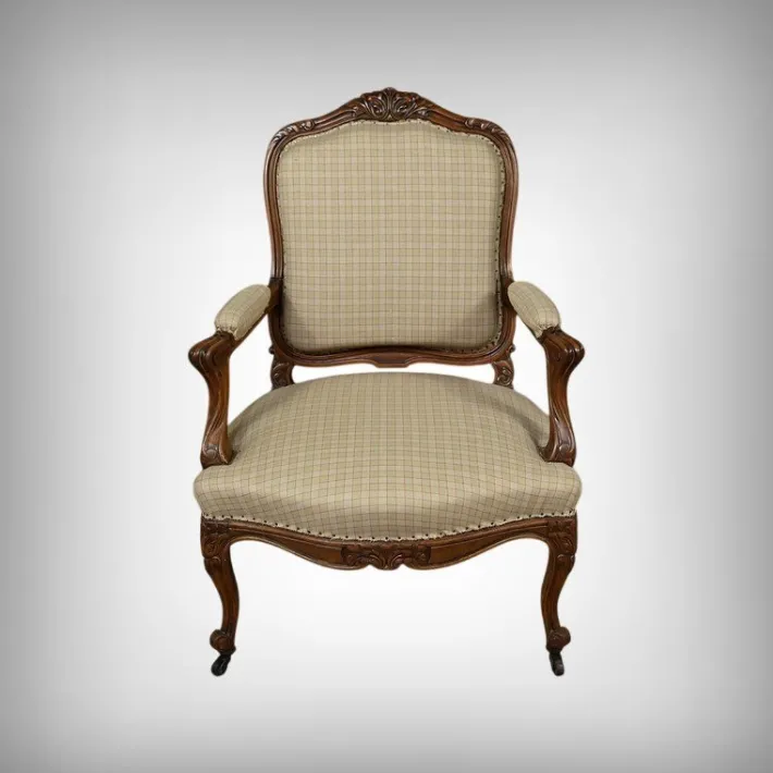 Pamono Louis XV Style Beechwood Armchair, Mid-19th Century Clearance