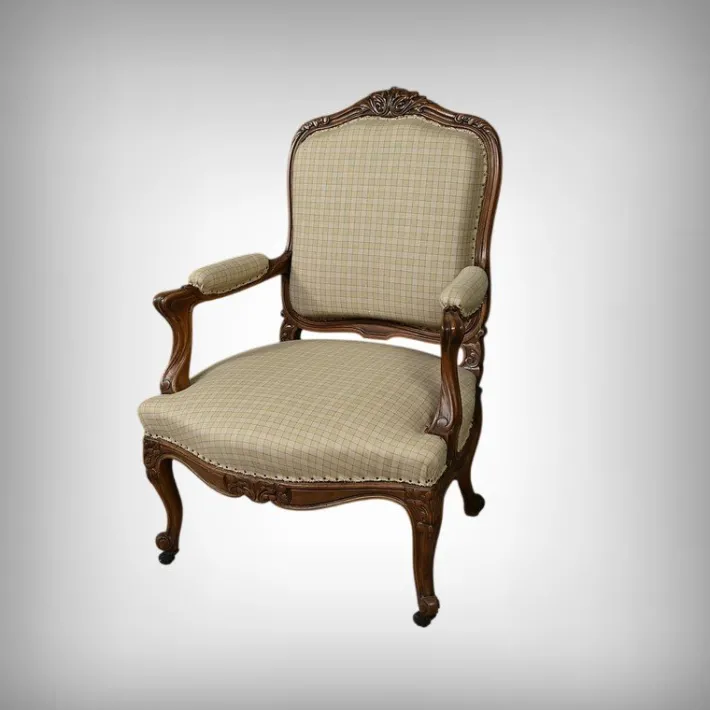 Pamono Louis XV Style Beechwood Armchair, Mid-19th Century Clearance