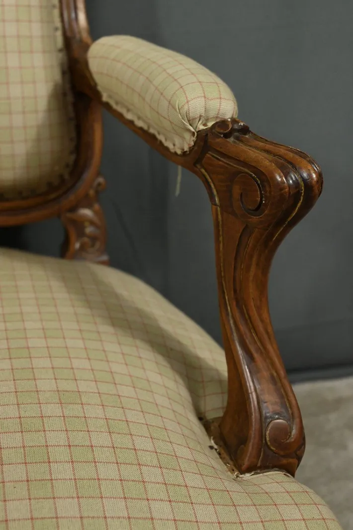 Pamono Louis XV Style Beechwood Armchair, Mid-19th Century Clearance