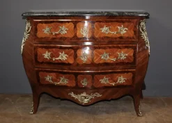 Pamono Louis XV Style Commode in Marquetry, 1940s Clearance