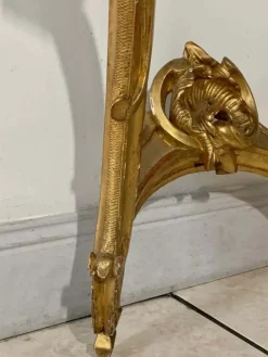 Pamono Louis XV Style Console in Gilded Wood, France, 19th Century