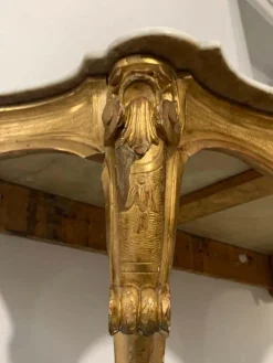 Pamono Louis XV Style Console in Gilded Wood, France, 19th Century