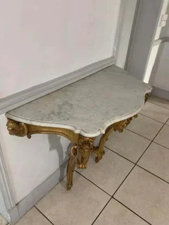 Pamono Louis XV Style Console in Gilded Wood, France, 19th Century