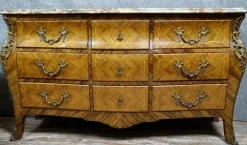 Pamono Louis XV Style Curved Chest of Drawers in Marquetry, 1880 Hot