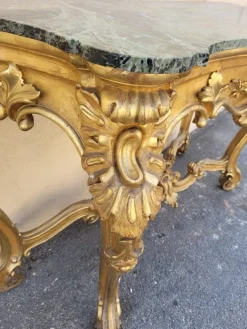 Pamono Louis XV Style Gilded Wood Console, 19th Century