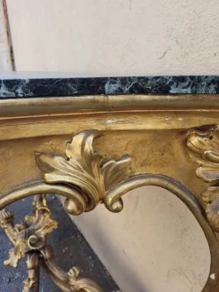Pamono Louis XV Style Gilded Wood Console, 19th Century