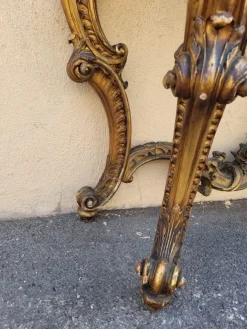 Pamono Louis XV Style Gilded Wood Console, 19th Century