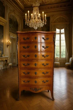 Pamono Louis XV Style Marquetry Chest of Drawers from Skalski, France, 1960s Best
