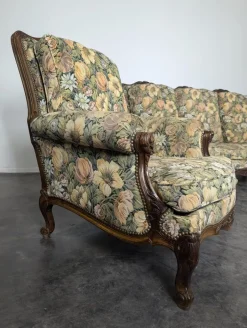 Pamono Louis XV Style Oak Living Room Set, Set of 4