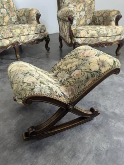 Pamono Louis XV Style Oak Living Room Set, Set of 4