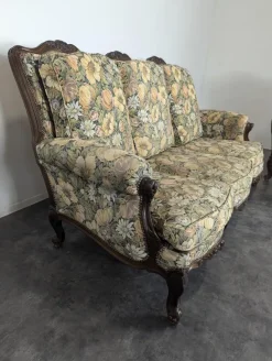 Pamono Louis XV Style Oak Living Room Set, Set of 4