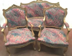 Pamono Louis XV Style Rocaille Sofa and Armchairs, Set of 3 Clearance