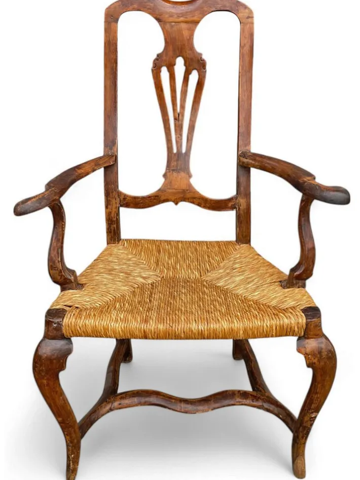 Pamono Louis XV Venetian Armchair in Walnut