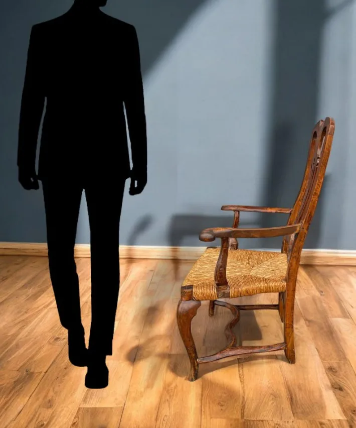 Pamono Louis XV Venetian Armchair in Walnut