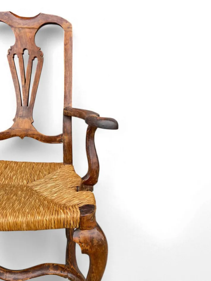 Pamono Louis XV Venetian Armchair in Walnut