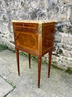 Pamono Louis XVI Bedside Table in Marble and Ceramic Discount