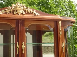 Pamono Louis XVI Bronze and Marquetry Sideboard with Curved Display Case, 1890s Online