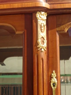 Pamono Louis XVI Bronze and Marquetry Sideboard with Curved Display Case, 1890s Online