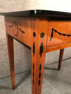 Pamono Louis XVI Cherry Veneer Side Table or Desk with Inlays, Germany, 1780 Best