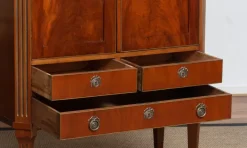 Pamono Louis XVI French Mahogany Veneer Cabinet with Brass Inlays, 1790s