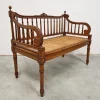 Pamono Louis XVI Hand-Carved Bench in style of with Hand-Woven Cane Seat Best