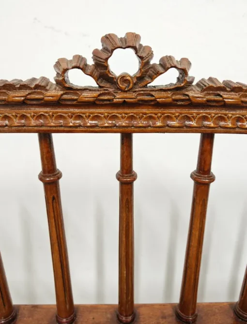 Pamono Louis XVI Hand-Carved Bench in style of with Hand-Woven Cane Seat Best