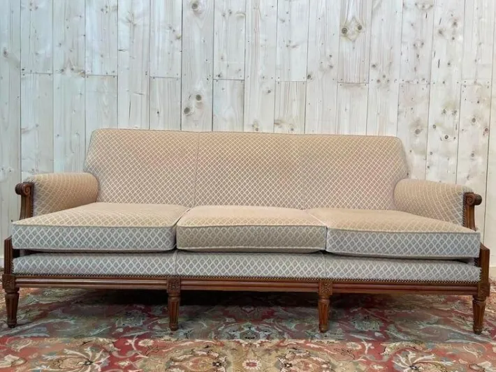 Pamono Louis XVI Living Room Sofa and Bergeres, Set of 3